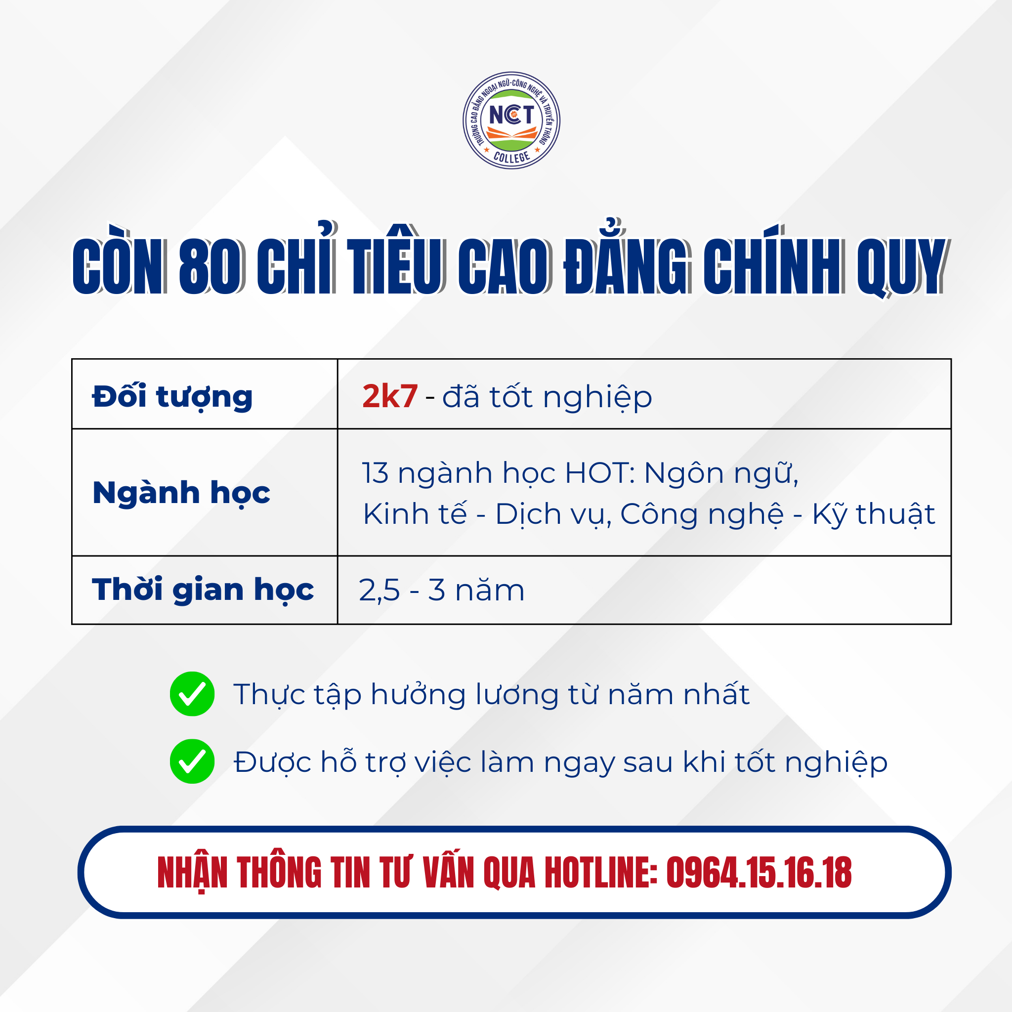 Trường Cao đẳng Ngoại ngữ - Công nghệ và Truyền thông tuyển sinh 2025