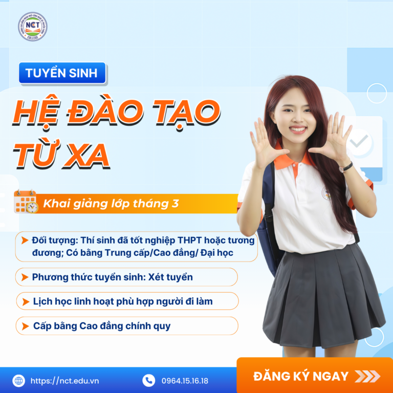 Thông báo Tuyển sinh Đào tạo Từ xa trình độ Cao đẳng, Trung cấp năm 2026
