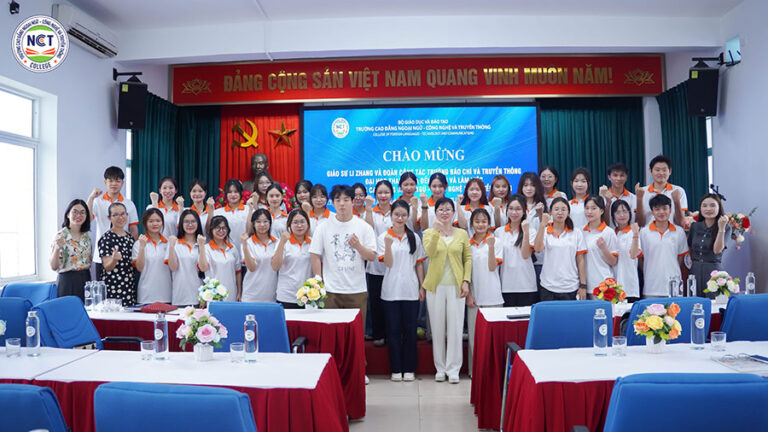 Đoàn công tác Trường Báo chí và Truyền thông, Đại học Thanh Hoa (Trung Quốc) đến thăm và làm việc tại NCT College
