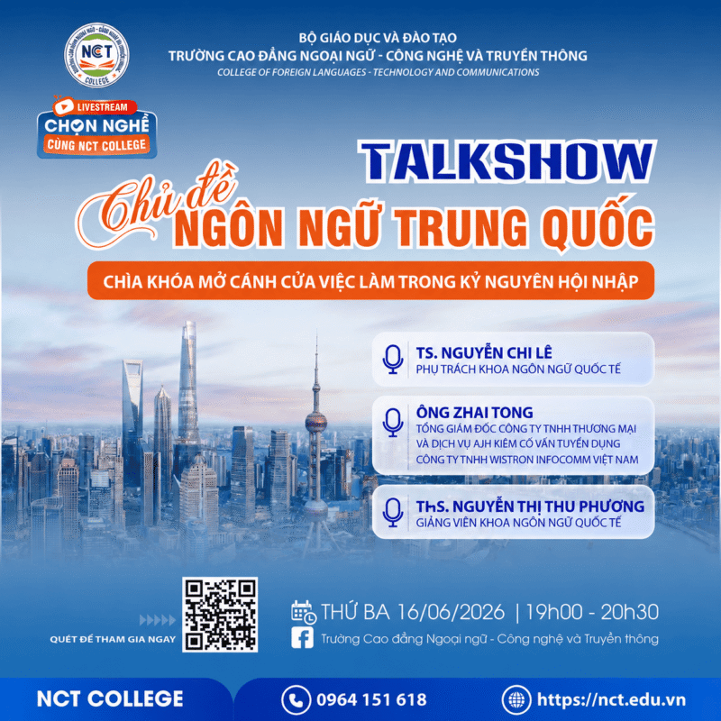 TALKSHOW TRỰC TUYẾN: NGÔN NGỮ TRUNG QUỐC – CHÌA KHÓA MỞ CÁNH CỬA VIỆC LÀM TRONG KỶ NGUYÊN HỘI NHẬP