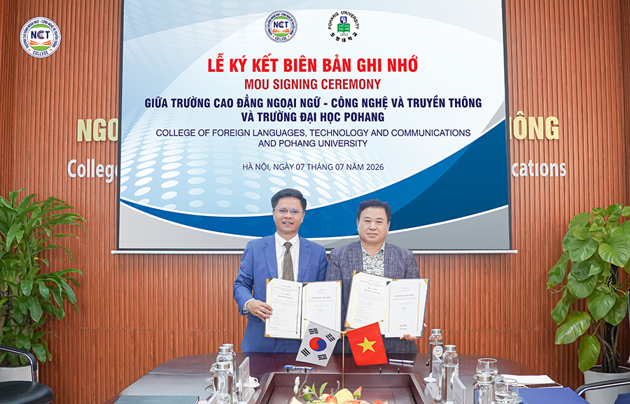 NCT College ký kết Biên bản ghi nhớ hợp tác với Đại học Pohang (Hàn Quốc), mở rộng cơ hội học tập và phát triển quốc tế cho sinh viên