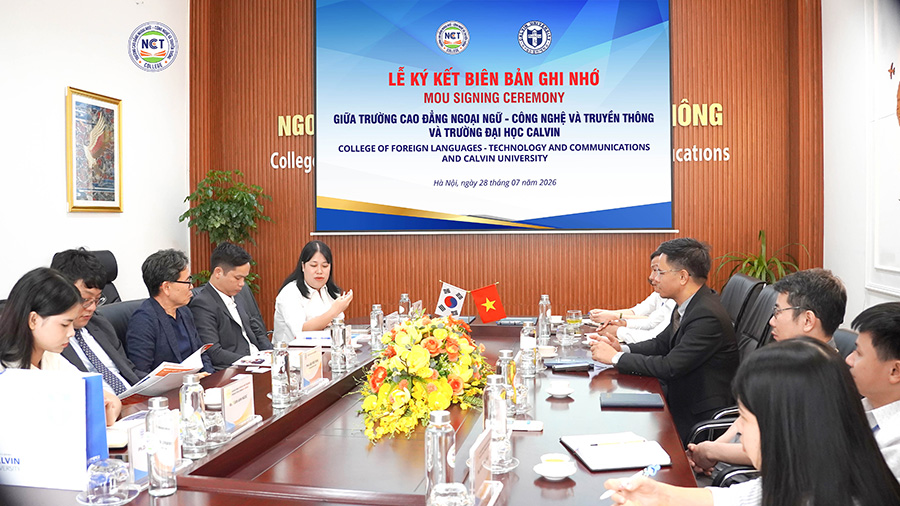 NCT College ký kết hợp tác với Đại học Calvin (Hàn Quốc): Mở rộng cơ hội học tập và hội nhập quốc tế cho sinh viên