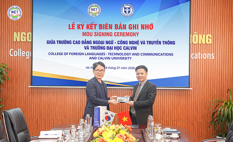 NCT College ký kết hợp tác với Đại học Calvin (Hàn Quốc): Mở rộng cơ hội học tập và hội nhập quốc tế cho sinh viên