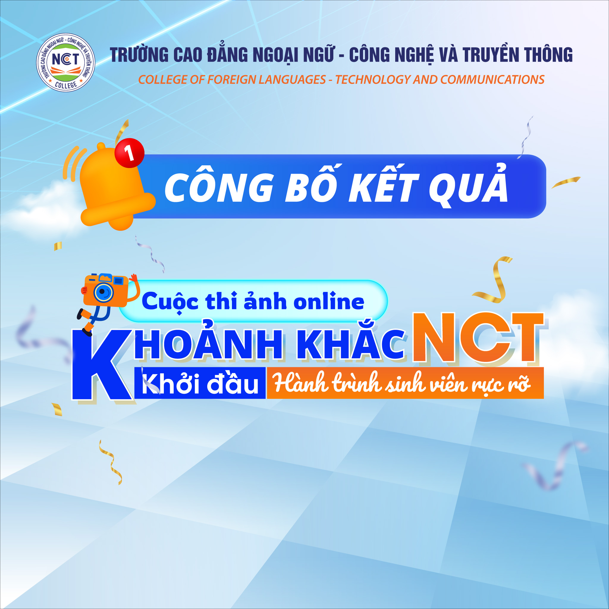 NCT College công bố kết quả cuộc thi online “Khoảnh khắc NCT – Khởi đầu hành trình sinh viên rực rỡ”
