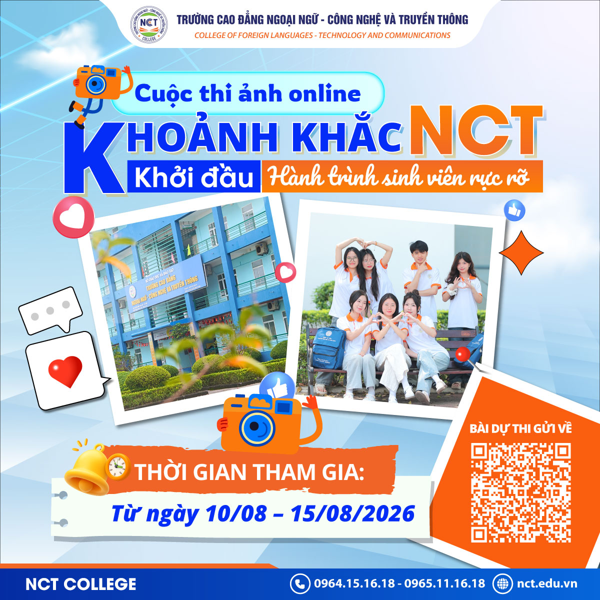 Phát động cuộc thi online "Khoảnh khắc NCT – Khởi đầu hành trình sinh viên rực rỡ"
